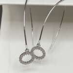 Hoop Earrings With Small Circle Of White Gemstones