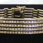 14k Yellow Gold Bracelet With Total 5 Carats Of Diamonds