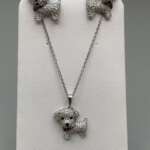 Sterling Silver Puppy Earrings & Pendant