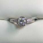 14K WHITE GOLD DIAMOND SOLITAIRE WITH DIAMOND ACCENTS